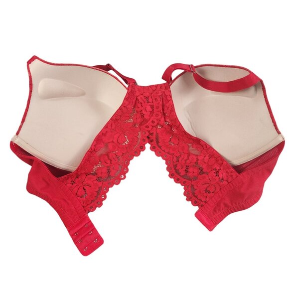 Fredericks of Hollywood Heartthrob Lace Underwire Bra 40D Racerback Red - Picture 6 of 6